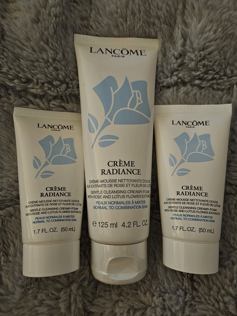Lancôme Crème Radiance Cleansing Cream Trio — White with Light Blue Accents